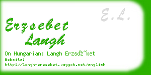 erzsebet langh business card